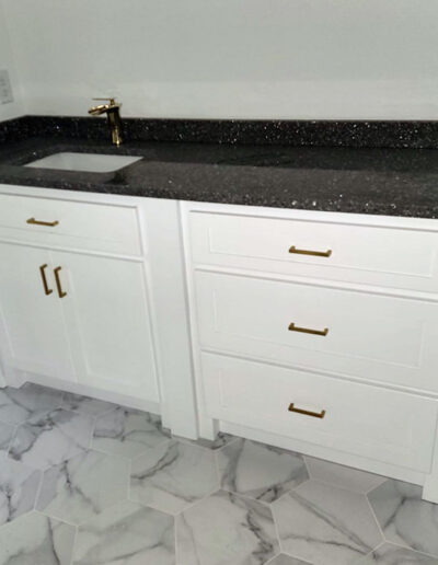 bathroom vanity cabinets installed