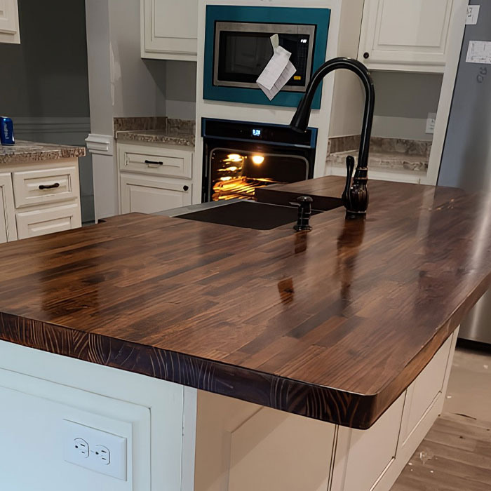 kitchen island and cabinet install